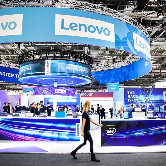 Corporate photography at Bett London featuring their sponsor Lenovo